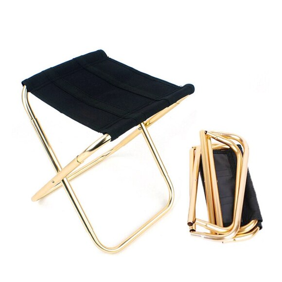 Waiting In-Line Convention Events Mini Folding Stool - Gold - Picture 1 of 5